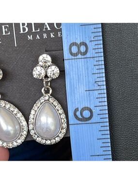 Silver Pearl Crystal EarringsWhite House / Black Market